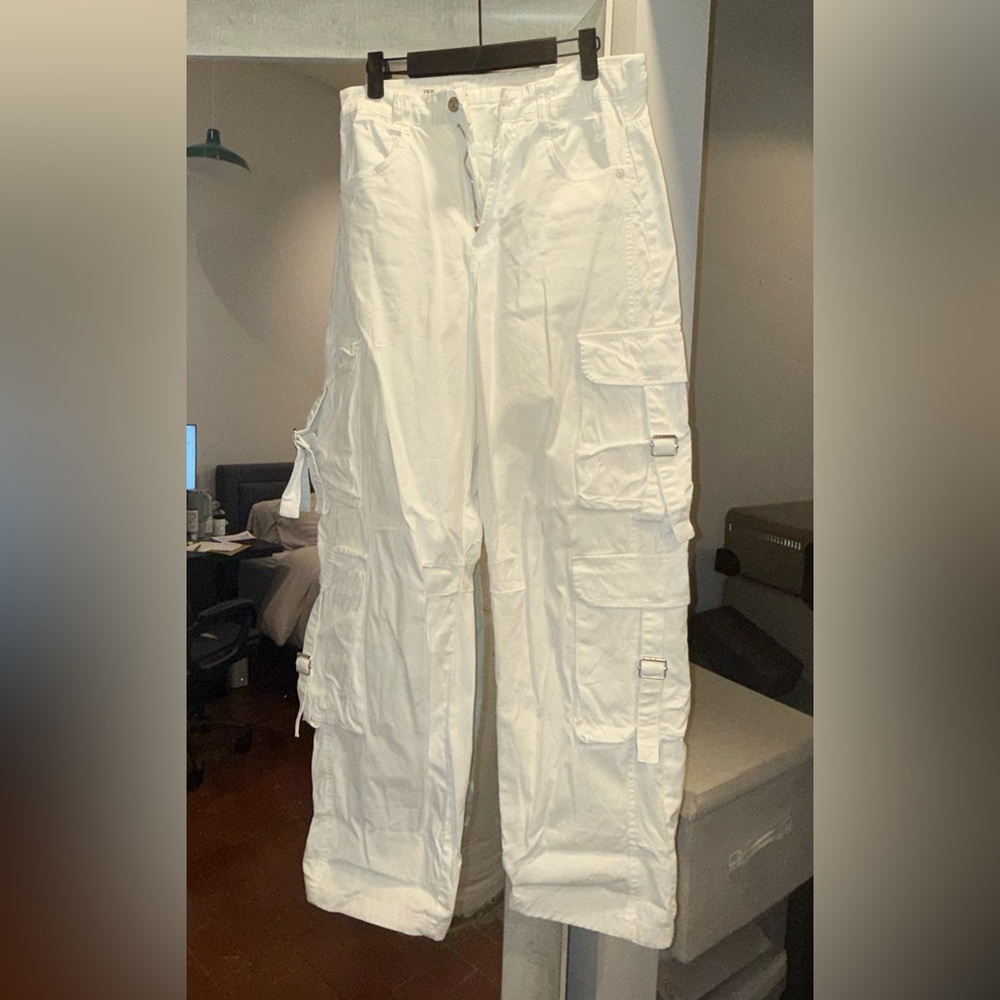 Zara White Cargo Pants